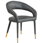Meridian Furniture - Destiny Dining Chair, Grey, Faux Leather - Elegant and eye-catching, the stunning Grey Faux Leather Destiny Dining Chair from Meridian Furniture is the perfect addition to any space.