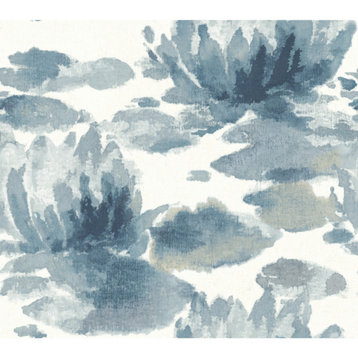 Dark Blue Water Lily Wallpaper