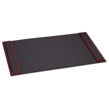P8001 Rosewood Leather 34"x20" Side Rail Desk Pad