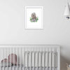 "Woodland Littles 1" Owl Individual Framed Print, With Mat, White, 16"x20"