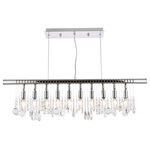Elegant Furniture & Lighting - Chorus Line 10-Light Chrome Chandelier - Like a Broadway show, the Chorus Line chandeliers dazzles in perfect synchronicity. The ensemble of royal-cut crystals dance together to bring a spectacular performance of light to your kitchen, dining room, or entryway. The profusion of crystal prisms, pears, balls, and beads appear to be dangling in the air, backlit with candelabra bulbs (not included) for an overall glow from end to end. This refined, yet jazzy number will get great reviews from your guests as you bring them a show of illumination they will never forget.