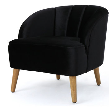 GDF Studio Scarlett Modern New Velvet Club Chair, Black