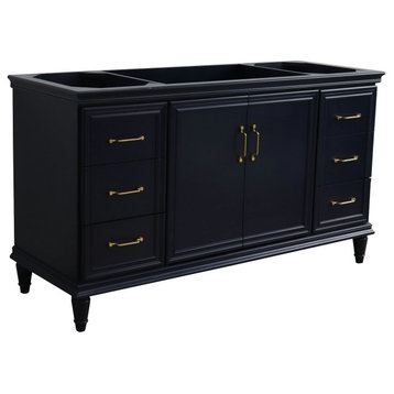 60" Single Vanity, Blue Finish, Cabinet Only