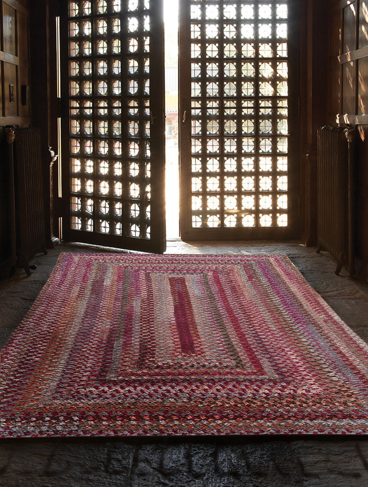 Alliance Concentric Rectangle Braided Rug, Ruby, 11'4