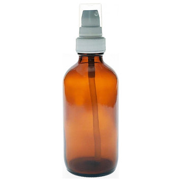 Royal Massage Glass Empty Massage Oil Bottle with Spray Pump - Amber 4oz