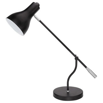 40099-2, 22 1/2" High Modern Metal Desk Lamp, Matte Black Finish
