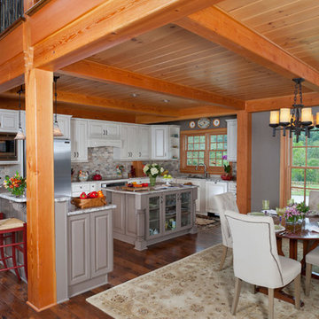 Post and Beam Kitchen and Dining Room