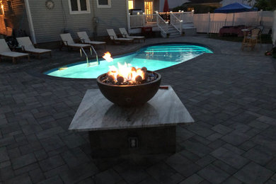 Example of a minimalist pool design in New York