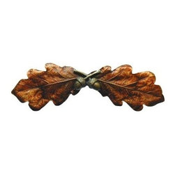Inviting Home Inc. - Oak Leaf Pull, Hand-Tinted Brass - Cabinet And Drawer Handle Pulls