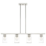 Livex Lighting - Livex Lighting 45474-91 Zurich - Four Light Chandelier - No. of Rods: 6  Canopy IncludedZurich Four Light Ch Brushed Nickel ClearUL: Suitable for damp locations Energy Star Qualified: n/a ADA Certified: n/a  *Number of Lights: Lamp: 4-*Wattage:100w Medium Base bulb(s) *Bulb Included:No *Bulb Type:Medium Base *Finish Type:Brushed Nickel