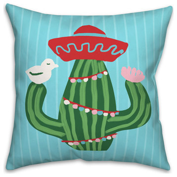 Christmas Cactus 18x18 Spun Poly Pillow