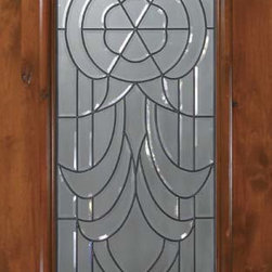 Slab Entry Single Door 96 Alder Hillsborough 1 Panel 3/4 Lite Glass - Front Doors