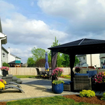 Round Lake Family Home Paver Patio, Paver Walkway, Porch, Gazebo and Landscape