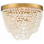 Crystorama - Fiona 3 Light Ceiling Mount, Antique Gold - The traditional empire shaped chandelier features modern styling with a bohemian flair. With cascading strands of glass beads around its base and a tented top, this chic chandelier will capture the attention in the room with all its eye-catching details.