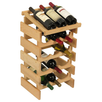 Wooden Mallet Dakota 5 Tier 15 Bottle Display Top Wine Rack in Natural