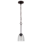 Craftmade - Serene 16" Mini Pendant in Espresso - This mini pendant from Craftmade is a part of the Serene collection and comes in a espresso finish. It measures 6" wide x 16" high. Uses one standard dimmable bulb. For indoor use.  This light requires 1 , . Watt Bulbs (Not Included) UL Certified.