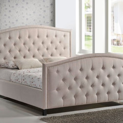 Camden Tufted Upholstered Bed in Palazzo Mist Fabric - Beds