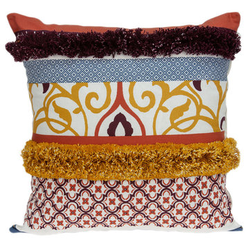 Parkland Collection Juno Bohemian Multicolor Pillow Cover With Poly Insert