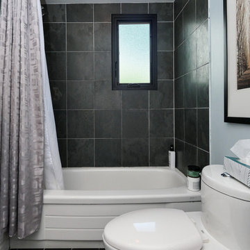 Modern Bathroom with New Black Window - Renewal by Andersen Greater Toronto, Ont