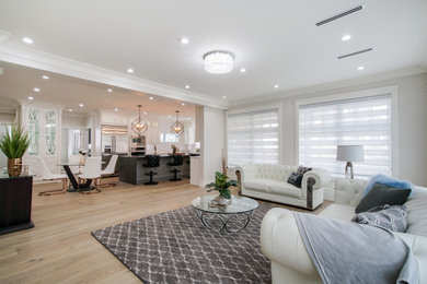 Arts and crafts family room photo in Vancouver