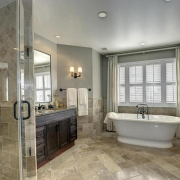 Fairfax, VA: Bathroom remodel with Travertine Tile