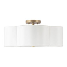 Capital Lighting 4453-561 Quinn 4 Light 18"W Semi-Flush Drum - Brushed Gold