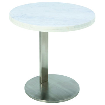 Alize White Stone Side Table