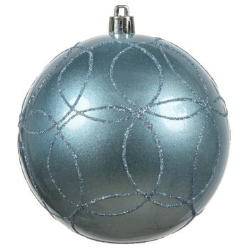 Vickerman N182429D 4" Periwinkle Candy Finish Ornament With Circle Glitter