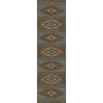 Mayberry Rugs - Lodge King Diamond Head Lodge Area Rug, Blue, 2'3"x7'7" - The Diamond Head Lodge Area Rug is from the Lodge King collection. The vivid rustic southwestern imagery will add a touch of charm to your space. It features a durable polypropylene yarn that is fade and stain resistant. Multiple sizes are available to accommodate many area of your home or cabin.