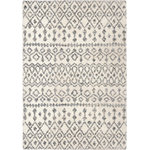 Palmetto Living by Orian - Palmetto Living by Orian Cotton Tail Nardik Soft White Area Rug, 6'7"x9'8" - With loose, artistic strokes, a series of pleasingly patterned bands emerge in grey atop the soft white background of the Nardik area rug in Soft White. With a casual feel, this warm floor covering invites lounging and leisure. Use this enticing selection to boost the comfort level of your contemporary home.