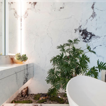 Badezimmer in einem Penthouse Berlin Mitte