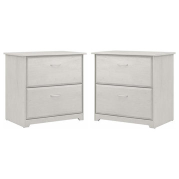 Home Square 2 Piece Engineered Wood Filing Cabinet Set in Linen White Oak