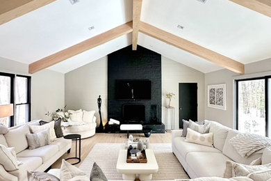 Inspiration for a coastal living room remodel in New York