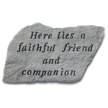 Garden Accent Stone, "Here Lies a Faithful Friend and Companion"