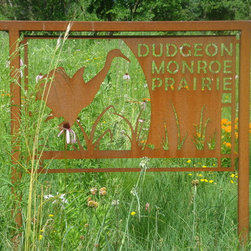 Dudgeon Monroe Prairie Sign at bike path - Outdoor Decor