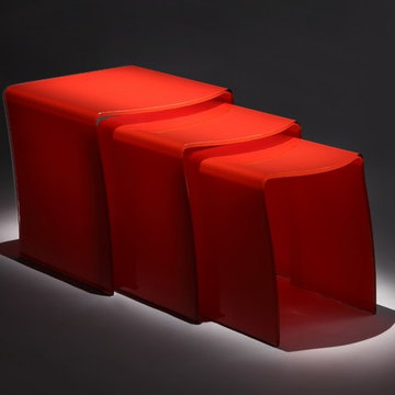 Scalli Nesting Tables in Red - $375.08