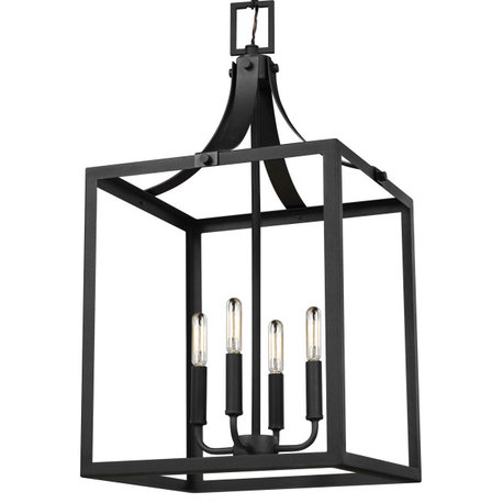 Bellevue SGCH70918 Ipava 4 Light 14"W Mini Square Chandelier - Black