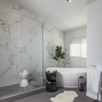 Sleek Marble Master Bathroom
