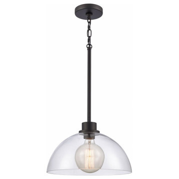 1 Light Pendant In Farmhouse Style-10.5 Inches Tall and 14 Inches Wide-Matte