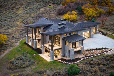 Réalisation d'une façade de maison.