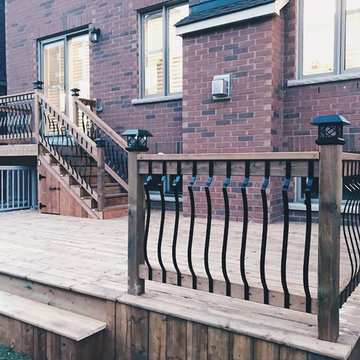PT Brown Deck with Iron Railing in Richmond Hill