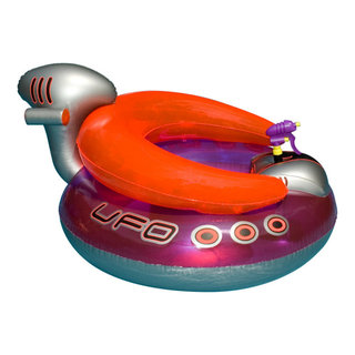 45" Water Sports Inflatable UFO Squirter Spaceship Ride-On Swimming ...