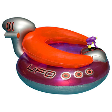 45" Water Sports Inflatable UFO Squirter Spaceship Ride-On Swimming Pool Float