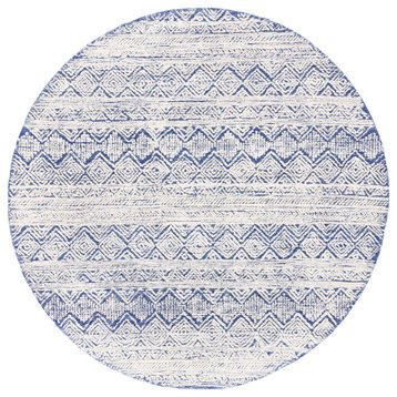Safavieh Abstract Collection, ABT343 Rug, Blue and Ivory, 6'x6'round