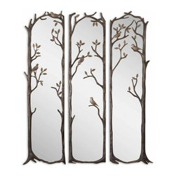 www.essentialsinside.com: perching birds decorative wall mirrors, set of 3 - Wall Mirrors