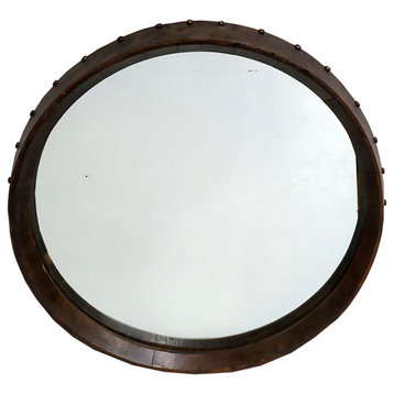 Wine Barrel Mirror, 25"