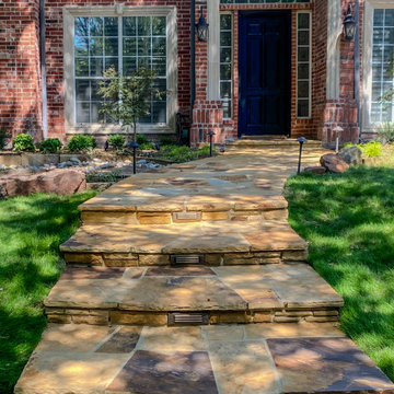 Elegant Flagstone Entry & Natural Stone Path Transformation | Allen, TX