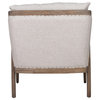 Kosas Home Amira Transitional Fabric and Oak Wood Accent Chair in Ivory
