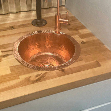 12" Round Hammered Copper Bar Sink in Polished Copper (BR12PC2)