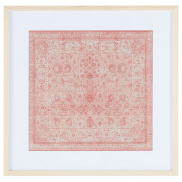 Safavieh Alsephina 25" Pink Framed Textile Wall Art